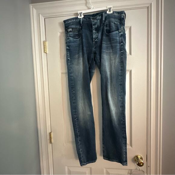 G-STAR RAW Blades Streetwear Blue Jeans Back Buckle Size 36 x 34 Distressed - Picture 13 of 13